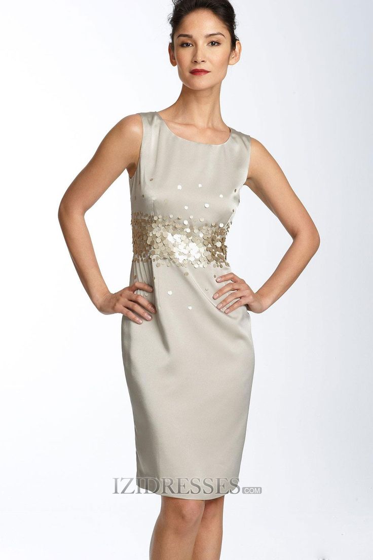 Off white mother of the bride dress with 20s inspired embellishments