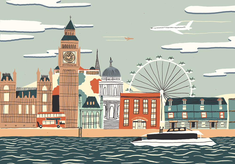 Vintage-Style Illustrations of Famous Cities by Sam Brewster